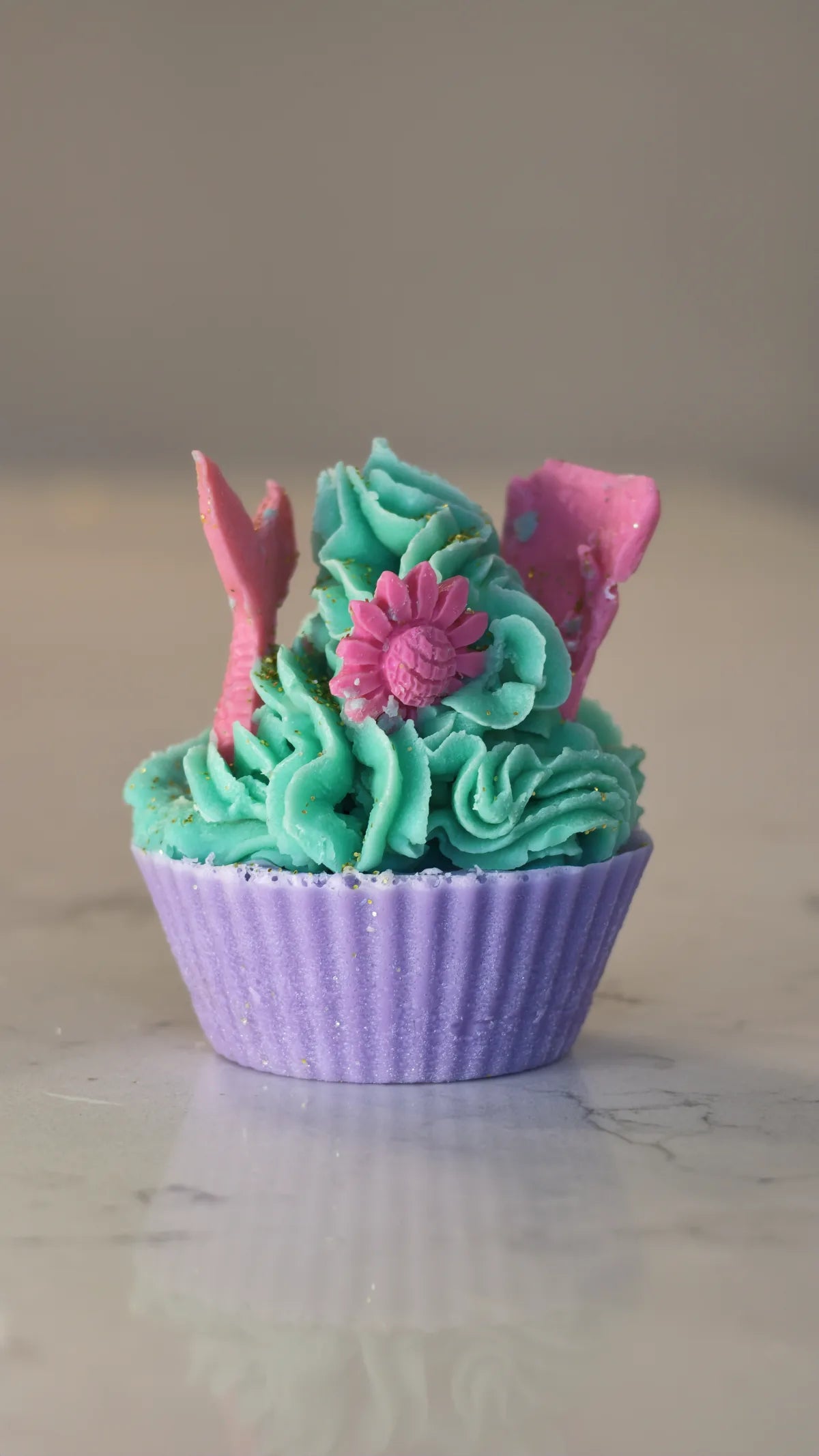 Naughty Mermaid blue and purple cupcake-shaped soap