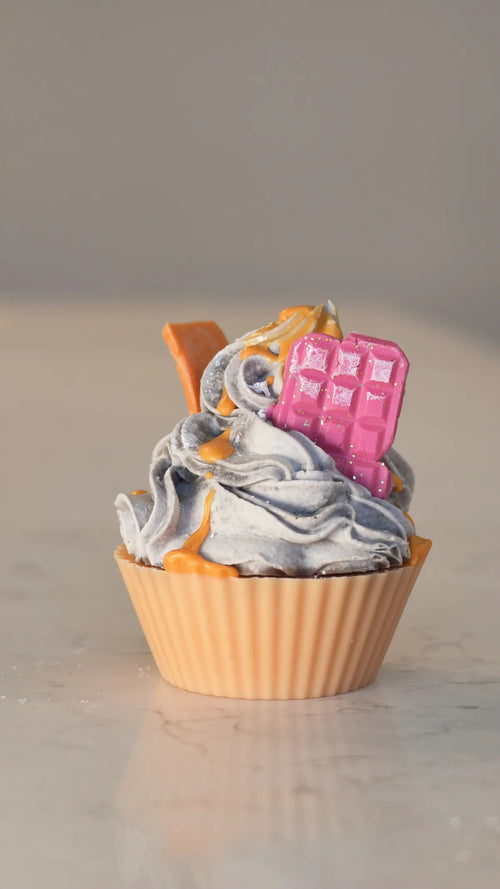 Citrus Pleasure orange cupcake-shaped soap